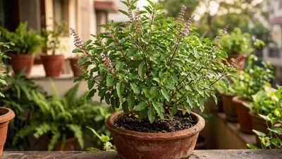 how to care for a tulsi plant and stop leaves from turning yellow