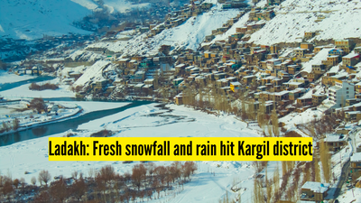 ladakh fresh snowfall and rain hit kargil district