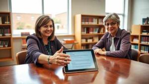 moms for liberty members and teachers union representatives come together at a public meeting reflecting a rare alliance over limiting classroom screen time in us schools