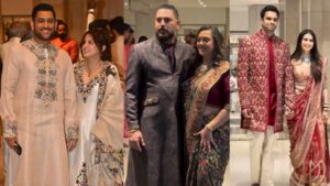ms dhoni and yuvraj singh at arjun tendulkars wedding