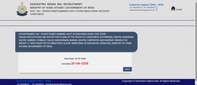 ssb constable tradesman recruitment 2026