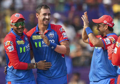 visakhapatnam delhi capitals mitchell starc center celebrates with captain a