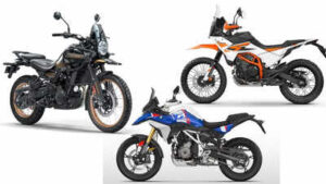 bmw f 450 gs vs ktm 390 adventure vs re himalayan specs compared