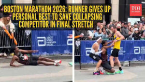 boston marathon 2026 runner gives up personal best to save collapsing competitor in final stretch