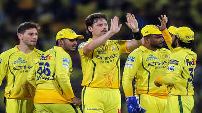 chennai apr 03 ani chennai super kings39 matt henry and teammates celebrate t