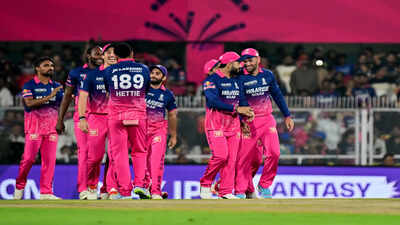 guwahati apr 10 ani rajasthan royals39 players celebrate the wicket of royal