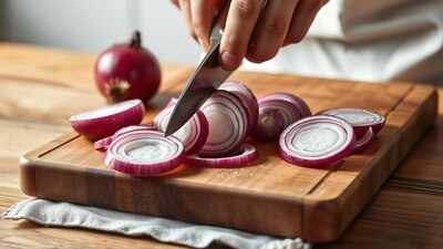 onion slice in progress