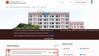 ssc releases capfs and assam rifles gd exam schedule for 2026