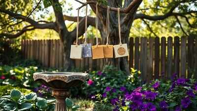 whimsical garden soap display
