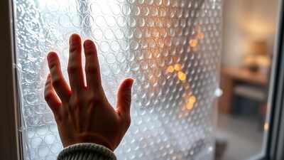 winterizing windows with bubble wrap