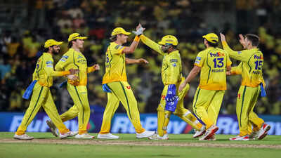 chennai may 18 ani chennai super kings39 spencer johnson and teammates celebr