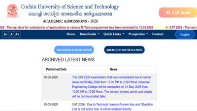 cusat cat provisional answer key 2026