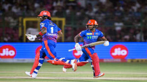 jaipur may 01 ani delhi capitals39 kl rahul and pathum nissanka run between w